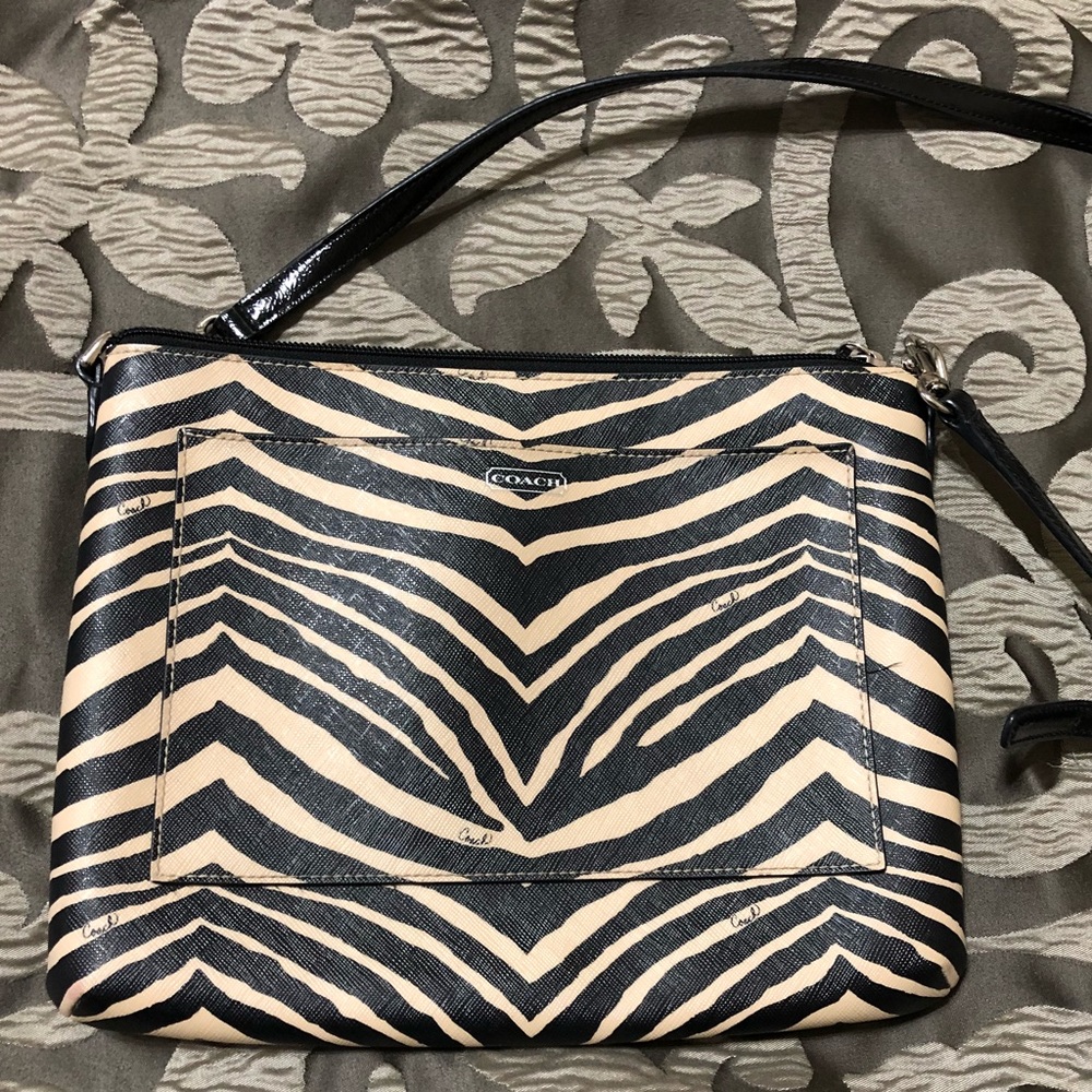 Authentic Coach Zebra Print Crossbody
